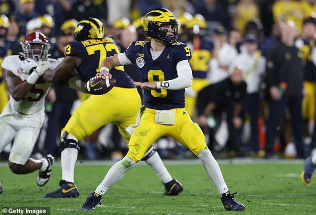 Michigan QB JJ McCarthy threw for three touchdown passes to spark the Wolverines offense