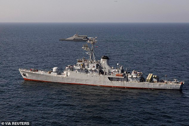 The Alborz warship shown during a military exercise earlier in 2023