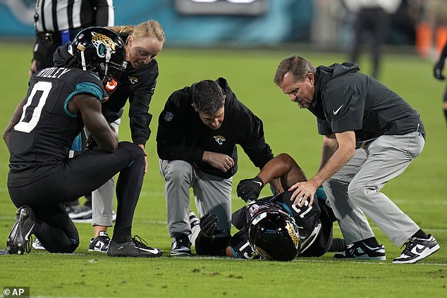 Jags doctors are checking on Christian Kirk after he was injured during a December 4 game