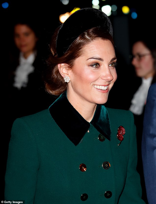 Kate is wearing a black beaded headband from Zara, which costs £17.99