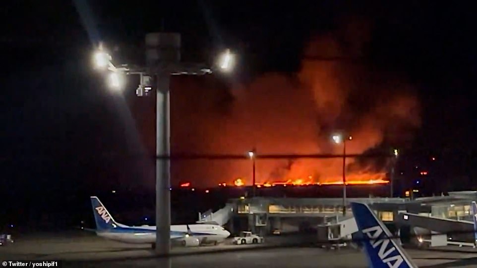 In this photo the runway is ablaze