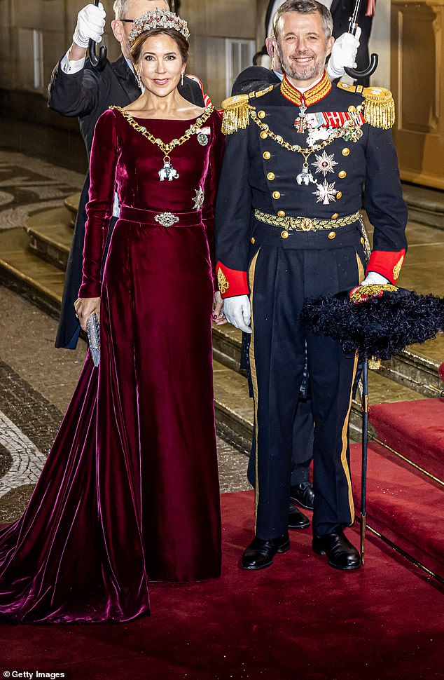 Crown Princess Mary of Denmark and Crown Prince Frederik of Denmark at yesterday's event at Amalienborg Palace - viewers noticed the usually affectionate couple were not holding hands