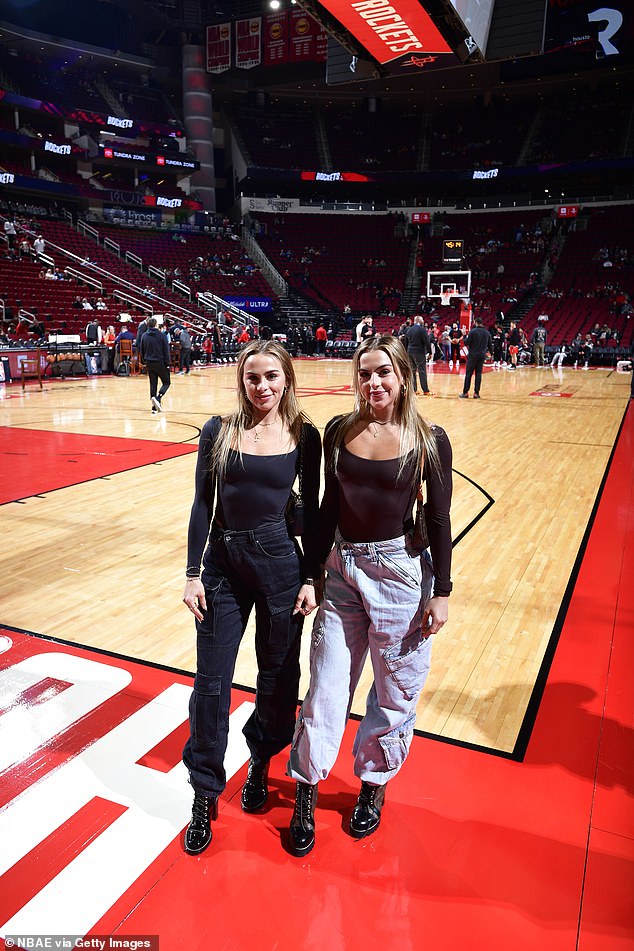 The twin sisters wore almost identical outfits as they received the celebrity treatment in the celebrity queue