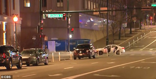 The gunman reportedly fled the scene of a car crash at 13th and Lincoln Streets near the courthouse in downtown Denver.