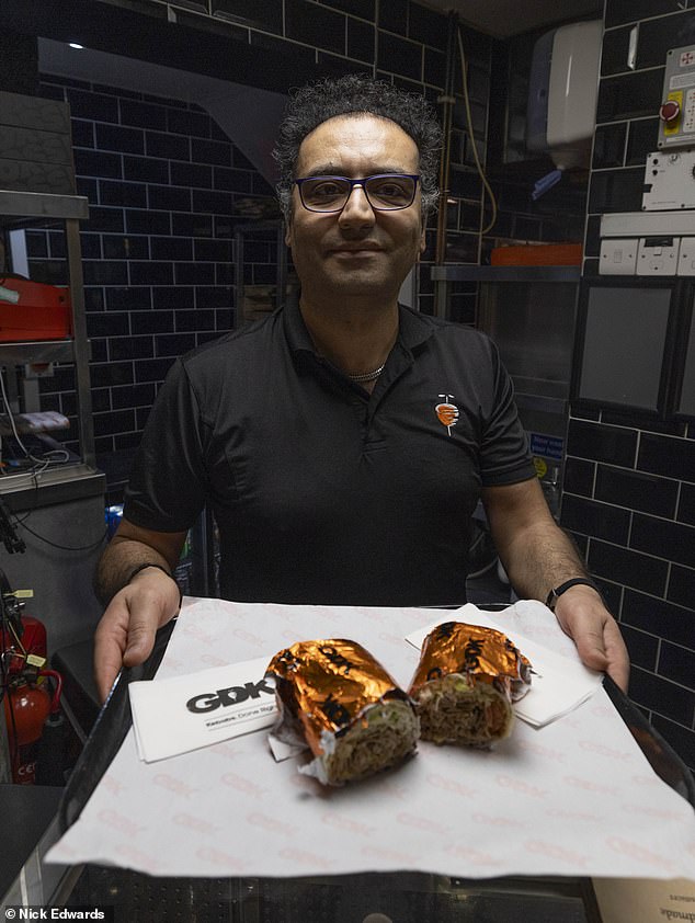 The darts superstar would get his kebab from the German Doner Kebab, which has a branch a few meters from his hotel.  In the photo: Manager of the branch Shah Zandi