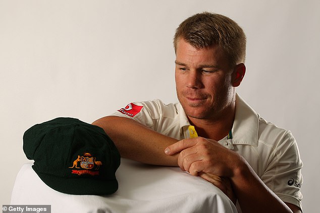 Warner (pictured after being handed his first baggy green in 2011) has built a reputation as a fierce, aggressive and skilled competitor across 111 tests for his country