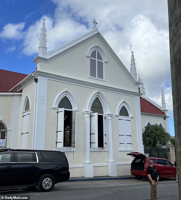 Biden attended Mass at Holy Cross Catholic Church in downtown Christiansted