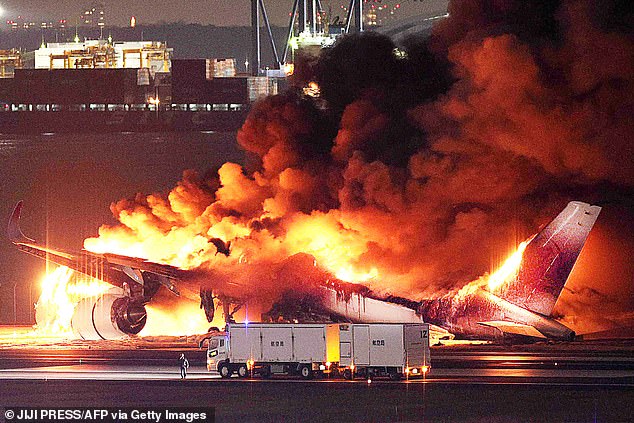 All 379 passengers and crew on board the commercial flight were successfully evacuated moments before the plane was destroyed by flames