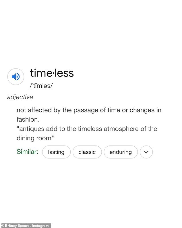 She revealed to fans that the video was shot two weeks ago on December 16 and launched a stream of consciousness about the concept of time and what it means to be 'timeless'.