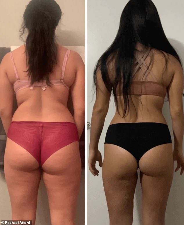 'The other great thing is that all the exercises use your core, so it's not just a booty program - you're also working your legs, core and a little bit of upper body,' she said (customer result pictured)