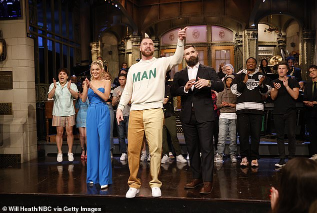 The football player has starred in seven national television commercials, hosted SNL, launched a clothing line with his team and co-hosted a podcast with his brother, Eagles player Jason Kelce.