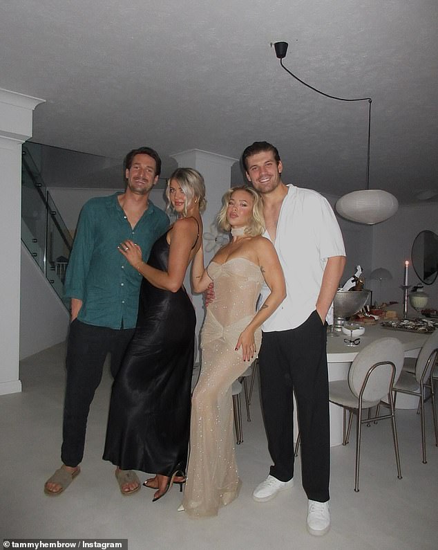 Tammy's lavish New Year's Eve party was attended by her fiancé Matt and his podcast co-star Anna McEvoy and her partner Michael Staples