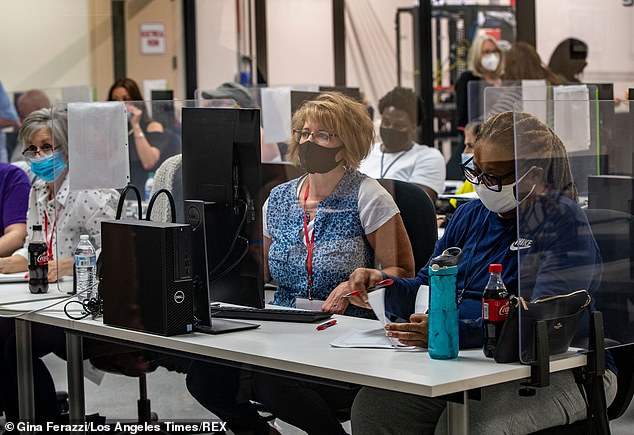 Vote counters during the controversial 2020 election in Arizona, where massive allegations of voter fraud occurred in the aftermath of the official vote count