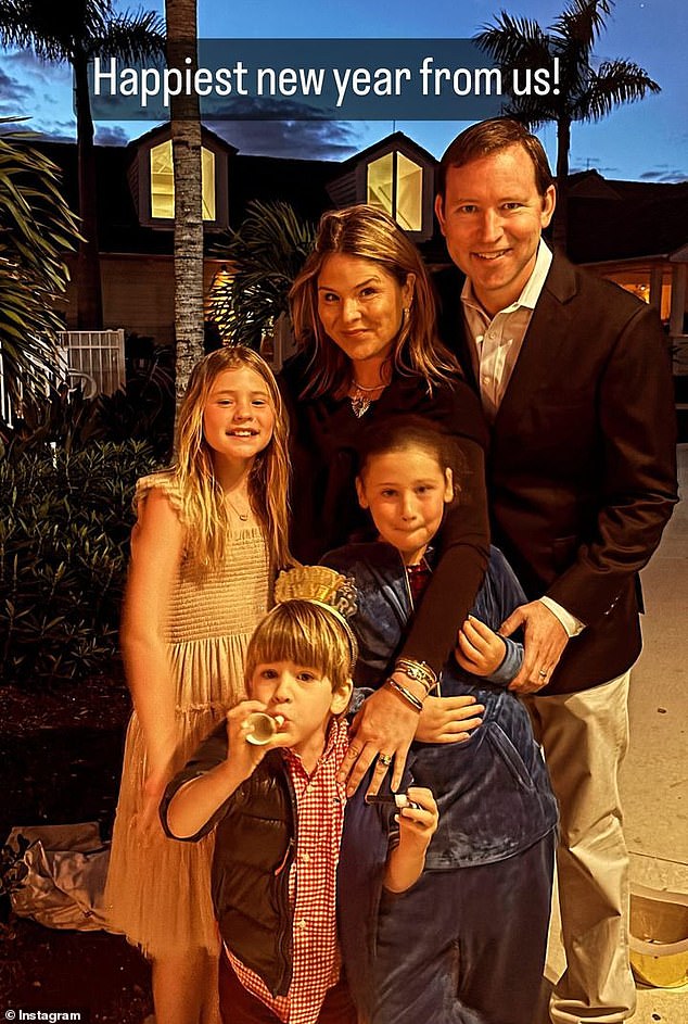 Producers pulled out photos of Bush Hager posing with her husband and their three children on New Year's Eve, which she posted to her Instagram Stories