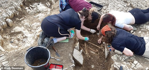 Four of the eighteen skeletons excavated so far have been found sitting, which is very unusual