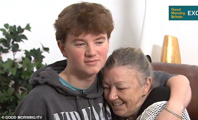 Alex told the program that by the time he was 14 he began to doubt the nomadic lifestyle his mother favored (Picture: Alex with his grandmother)