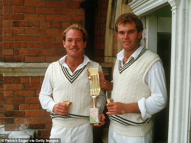 Crowe is also a cousin of the late New Zealand cricket legend Martin Crowe.  When he died in 2016, the actor paid tribute to him, saying: “My champion, my hero, my friend.  I will always love you.'  Above: Martin Crowe (right), with his brother Jeff, who also played cricket for New Zealand