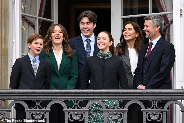 The Danish Queen's son Frederik, Crown Prince and his wife Princess Mary and their four children