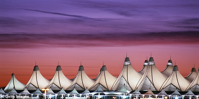 Denver International Airport is 53 square miles in size and has a roof over the Jeppesen Terminal, designed by Fentress Bradburn Architects to reflect the snow-capped mountains in Colorado