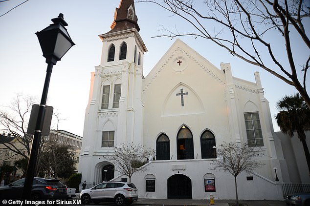 Biden will speak Monday at Mother Emanuel AME Church, the historically black church in Charleston (above) where nine people were killed after a gunman opened fire on a Bible study group in 2015.