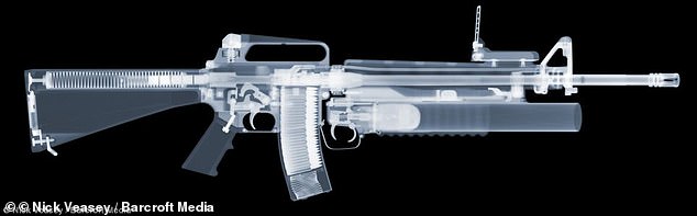 Pictured is the X-ray of the M16 model waved by actor Al Pacino as he utters the famous line, 