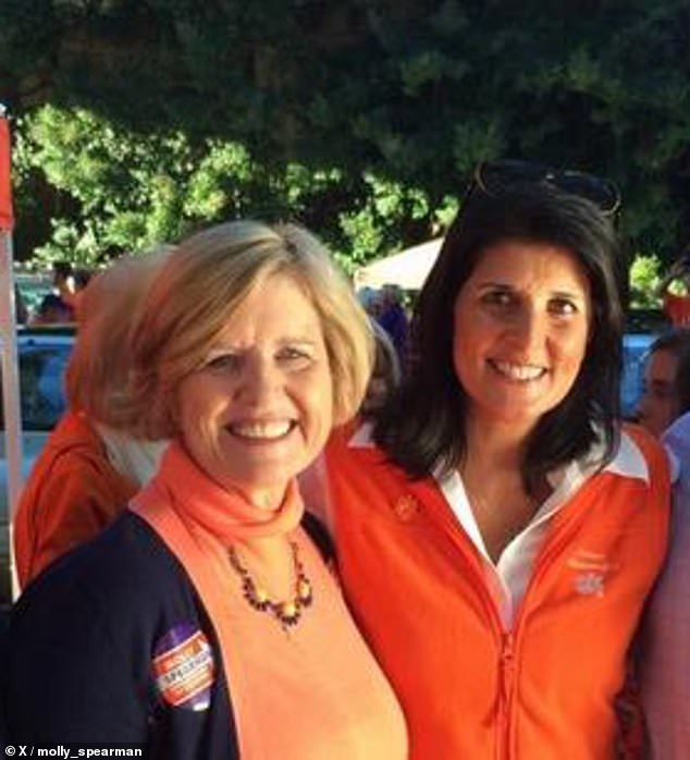 Haley is pictured with Molly Spearman, who served as South Carolina's superintendent of education in 2015