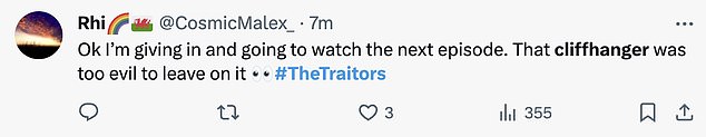 1704326214 124 The Traitors viewers are outraged as host Claudia Winkleman ends