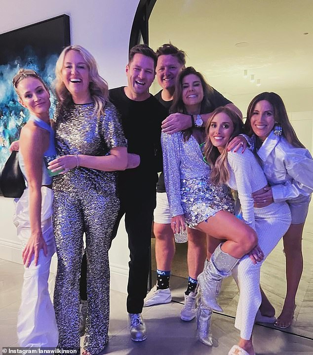 She invited a who's who of guests to the exclusive bash (L-R: Kylie Brown, Gemma Sampson, Dale Cheesman, Paul O'Brien, Lauren Phillips, Bec Judd, Lana Wilkinson)