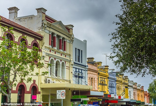 In the inner city suburb of Glebe, 746 offenses were recorded, including 174 malicious damage offenses and 132 non-domestic assaults (pictured, colorful Victorian houses in the Glebe district)