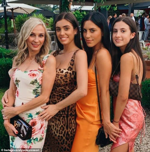 Like Kim, Bianca (second, left) comes from a family of model sisters (Alyssia and Angelina), with the trio pictured with their mother Alexandra