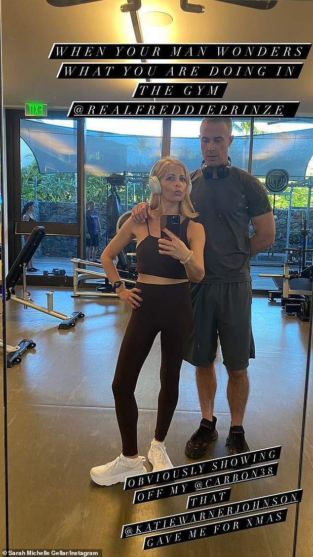 While enjoying their holiday, the duo also made sure they got some exercise in, with Sarah sharing a photo of her and Freddie from the gym