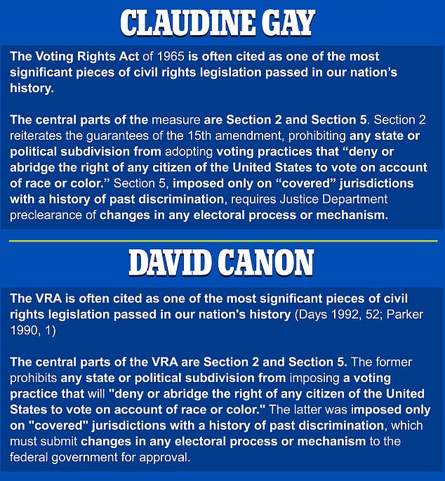 Gay's alleged plagiarism of David Canon's work, here in bold letters