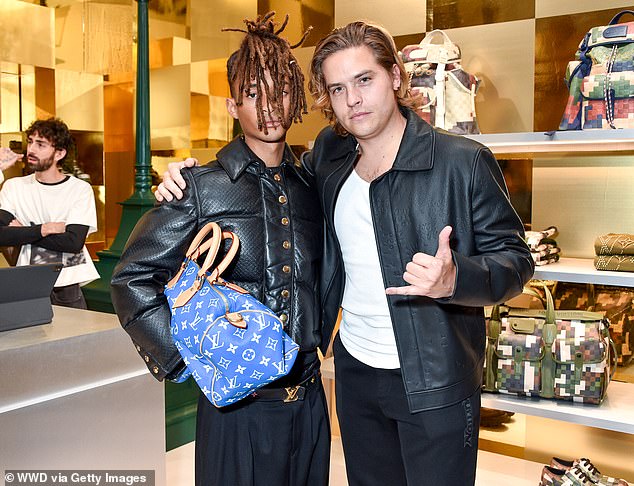 He was joined by former Disney Channel co-star Dylan Sprouse, who wore a sleek black jacket over a white T-shirt