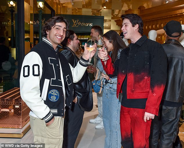 Blake, 22, wore a black-to-red ombré denim blouson set, with the jacket and pants selling separately for $3,300 and under $2,500, respectively