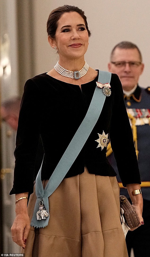 Mary appeared optimistic as she arrived at the New Year's reception for officers from the Armed Forces and the National Emergency Management Agency