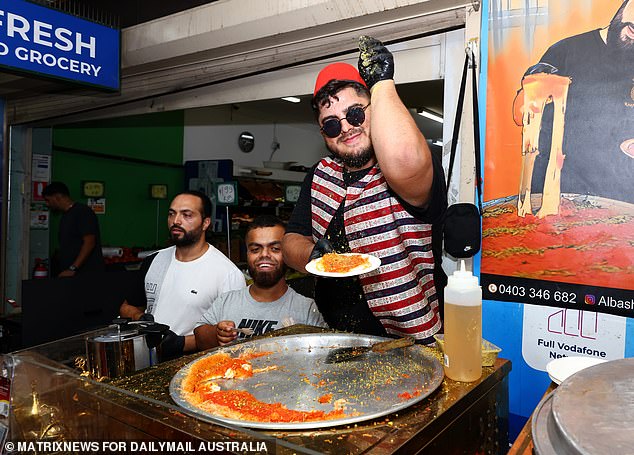 During the month of Ramadan, Muslims fast during the day but can eat when the sun sets (Lakemba Ramadan festival stall pictured)