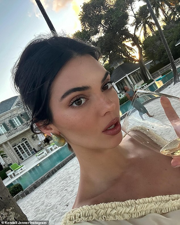 In a caption, Kendall - who recently split from her boyfriend Bad Bunny - rang in the new year, writing: 'So grateful for what's past, so optimistic for what's to come'