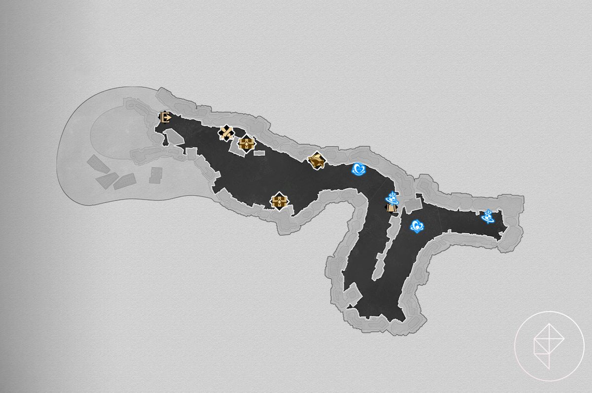 A map of the remote snowfields in Honkai: Star Rail.