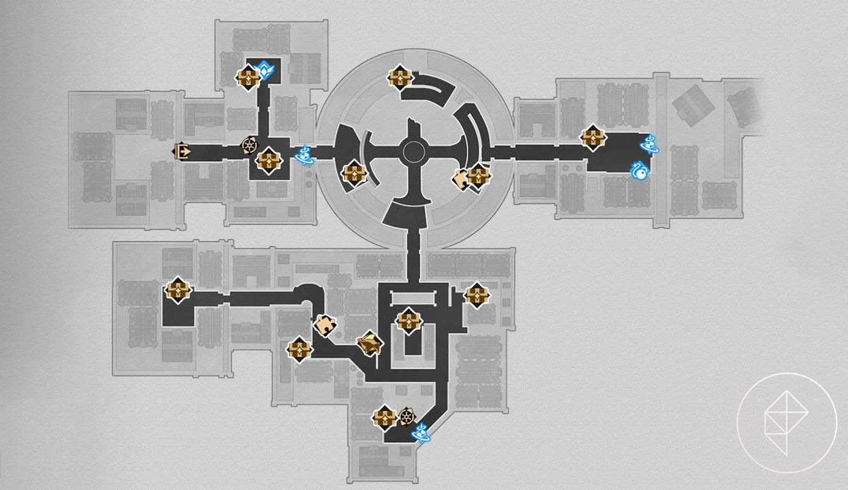 A map of the Silvermane Guard Restricted Zone in Honkai: Star Rail