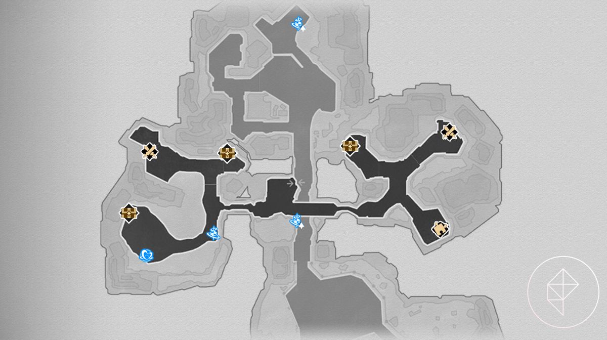 A map of the first floor of the Robot Settlement in Honkai: Star Rail