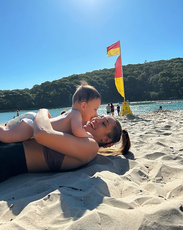 Itsines' announcement comes after months of rumors that she would be making an interstate move with her new husband Woodroffe and their newborn son Jax (pictured)