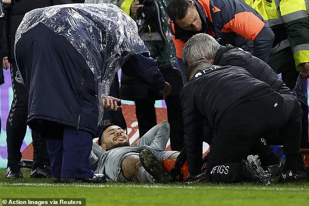 The 24-year-old appeared to be in obvious pain as he was attended to by medical staff late in the second half of the 0-0 draw against Crystal Palace in the FA Cup third round.