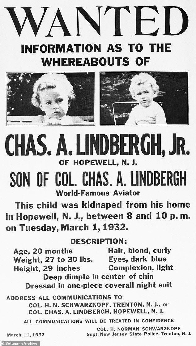 A Wanted poster for Charles Lindbergh Jr.  dated March 11, 1932