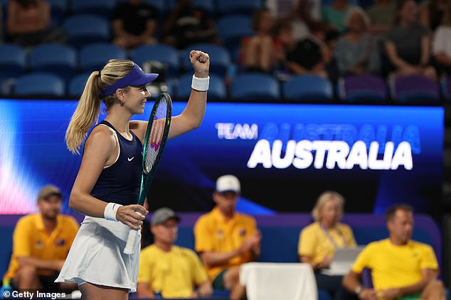 Boulter celebrates as Team Great Britain beat Team Australia in the United Cup ahead of the Australian Open