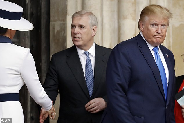 Sjoberg also described a meeting with Prince Andrew (center) during Trump's visit to Westminster Abbey