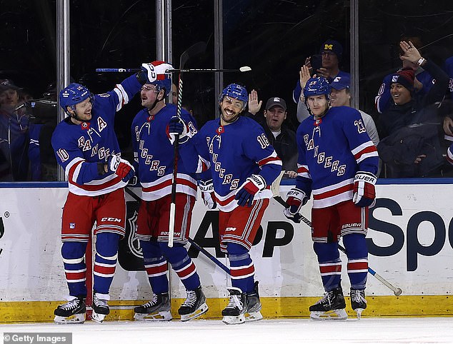 That led to a goal on the ice, beautifully buried by the Rangers' top scorer - Artemi Panarin (10)