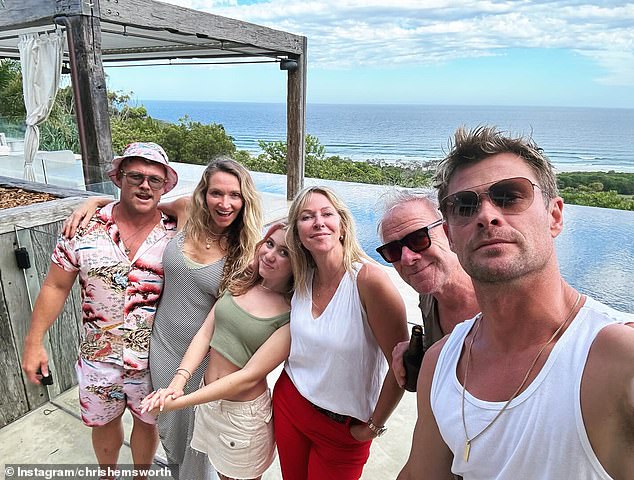 The Thor star took to Instagram to post photos and videos of the Christmas lunch, where the clan ate a decadent feast in front of their infinity pool and stunning ocean views