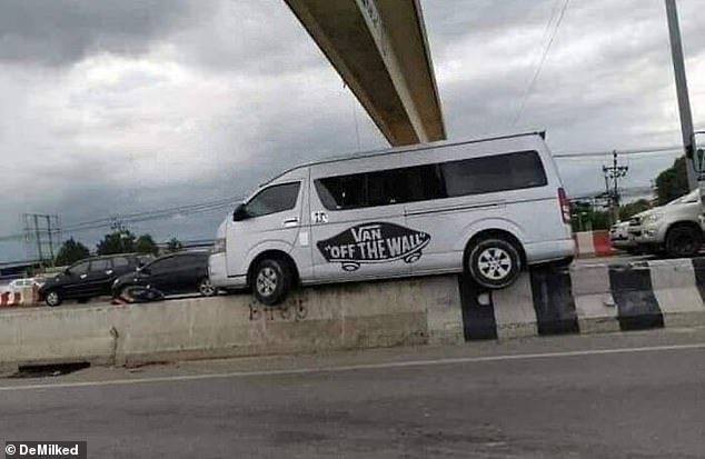 One driver tries to avoid the road altogether and instead park directly on the sidewalk