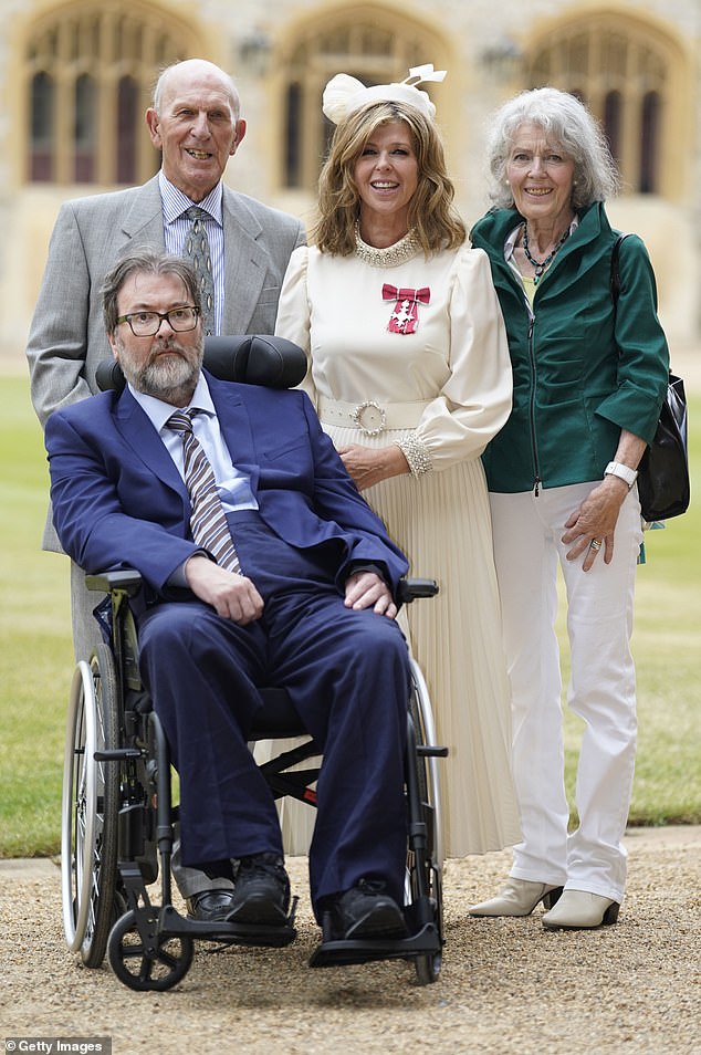 The couple are pictured with Kate's parents Gordon and Marilyn in June