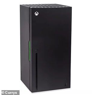 The Xbox refrigerator shown here was released after fans joked that the Series X bore a strong resemblance to the home appliance